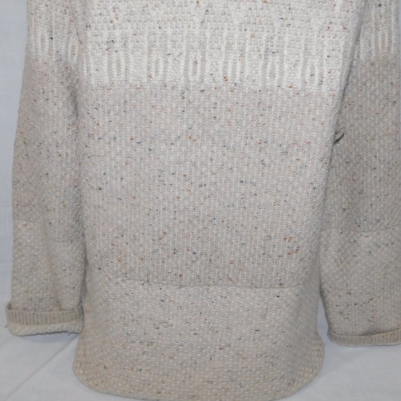 Woolrich Womens L cream beige speckled mock neck Wool Blend Sweater - Picture 13 of 14
